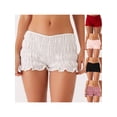 thumbnail image 1 of Nituyy Womens Low Rise Shorts Solid Color/Plaid Tiered Smocked Casual Summer Short Pants, 1 of 9