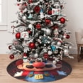 thumbnail image 5 of Saiise Christmas Tree Skirt 30" ,Xmas Tree Skirts with Mario Ae Pattern,Tree Mat for Indoor Outdoor Christmas Winter Holiday Party Indoor Decorations, 5 of 7