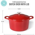 thumbnail image 3 of Martha Stewart Gatwick 4 Quart Enamel Cast Iron Dutch Oven - Red, 3 of 10