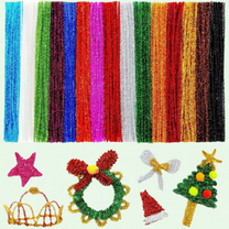 Glitter Pipe Cleaners, 200pcs in 15 Colors, Crafts Chenille Stems, Art Supplies