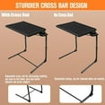 thumbnail image 2 of TV Tray Table Set of 2 with Cup Holder, Adjustable Height & Tilt Angles Folding Dining Table for Bed Sofa Couch, 2 of 6