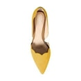 thumbnail image 4 of YDN Women Comfortable Pointy Closed Toe Pumps Kitten Low Heel Slip-on D'Orsay Office Party Dressy Wedding Shoes Size 16 Yellow, 4 of 4