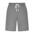 thumbnail image 5 of HOOMEUMY Men's Summer Shorts Waffle Loose Fit Activewear Sweat Shorts with Pockets Drawstring Elastic Waist Beach Shorts Gray L, 5 of 5