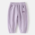 thumbnail image 2 of NinXxx Girls Bow Tie Elastic Casual Pants School Spring Autumn Purple 4-5 Years, 2 of 4