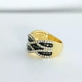 thumbnail image 2 of 3CT Half Eternity Band Women's Ring Lab Created Round Black Diamond 14K Yellow Gold Plated, 2 of 4