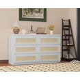 thumbnail image 6 of Luku Rattan 6 Drawer Dresser for Bedroom, Modern Farmhouse Wood Closet Dresser, Compact Chest of Drawers, Easy to Assemble, for Nursery, Entryway, Apartments, 6 of 6