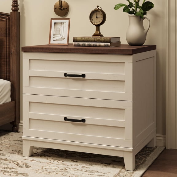 Accreate Lateral File Cabinet for Home Office – 21.3" Deep Wood Farmhouse Filing Cabinet with Full-Extension Drawers, Holds Legal/Letter/A4 Hanging Files