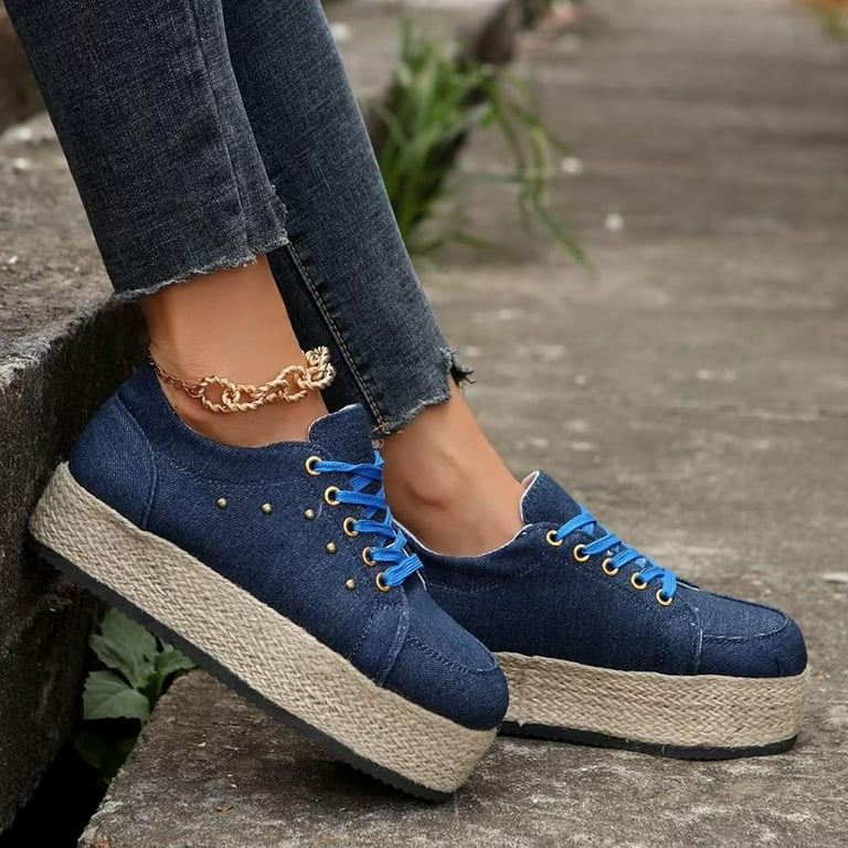 Casual Sneakers for Women Wide Width Women s Orthopedic Curved Bottom Tennis Shoes Womens Wide Slip On Shoes Size 6US W 36 Blue