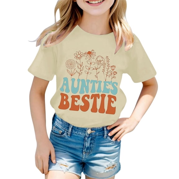 XEGLSBU Shirts for Girls 14-16 Pack Loose Fit Apparel for Kids Comfortable and Stylish Ideal for Spring and Summer Activities for Casual Outings Beige Size 10-11 Years