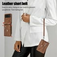 thumbnail image 5 of for Samsung Galaxy Z Flip 3 5G Case Wallet for Men Women, Removable Adjustable Shoulder Strap & Lanyard Flip PU Leather Slim Back Zipper Purse Magnetic Clasp Case with Card Slot Holder Stand - Brown, 5 of 10
