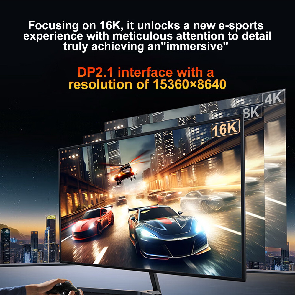 Chenyang 16K 8K USB4 USB5.0 Type C USB-C Source to DisplayPort DP Displays Male HDTV Cable for Laptop Monitor 2.0m