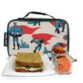 thumbnail image 2 of shiyou-Yummie Lunch Bag with Allergy Alert Cards - Urban Dude, Blue, 2 of 4