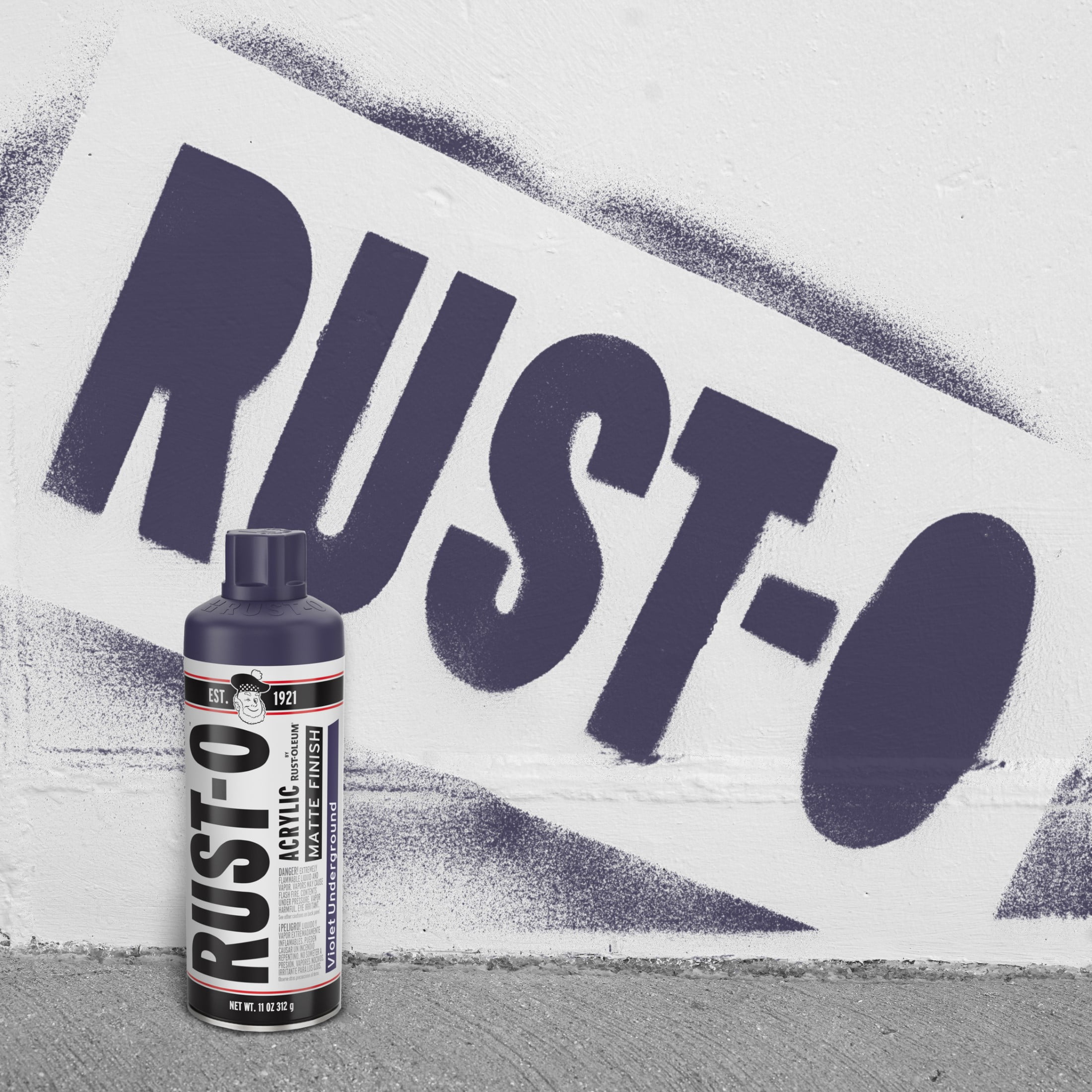 (6 pack) Violet Underground, Rust-Oleum Rust-O Acrylic Matte Spray Paint-392219, 11 oz