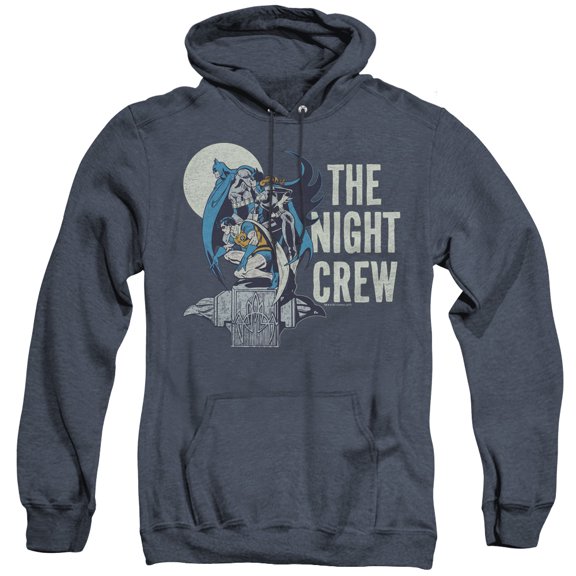 DC Comics Night Crew Adult Heather Hoodie Sweatshirt Navy