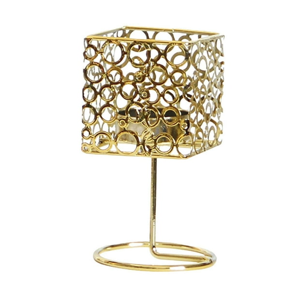Candelabro para luz de té, candelabro europeo, candelabro para centros de mesa, decoración de oficina y vacaciones, regalo Oro