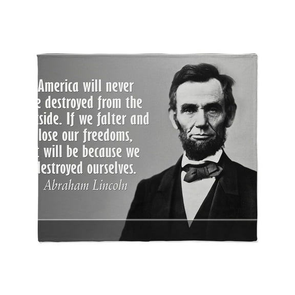 CafePress - Lincoln Quote Aneruca Throw Blanket - Soft Fleece Throw Blanket, 50"x60" for All Ages