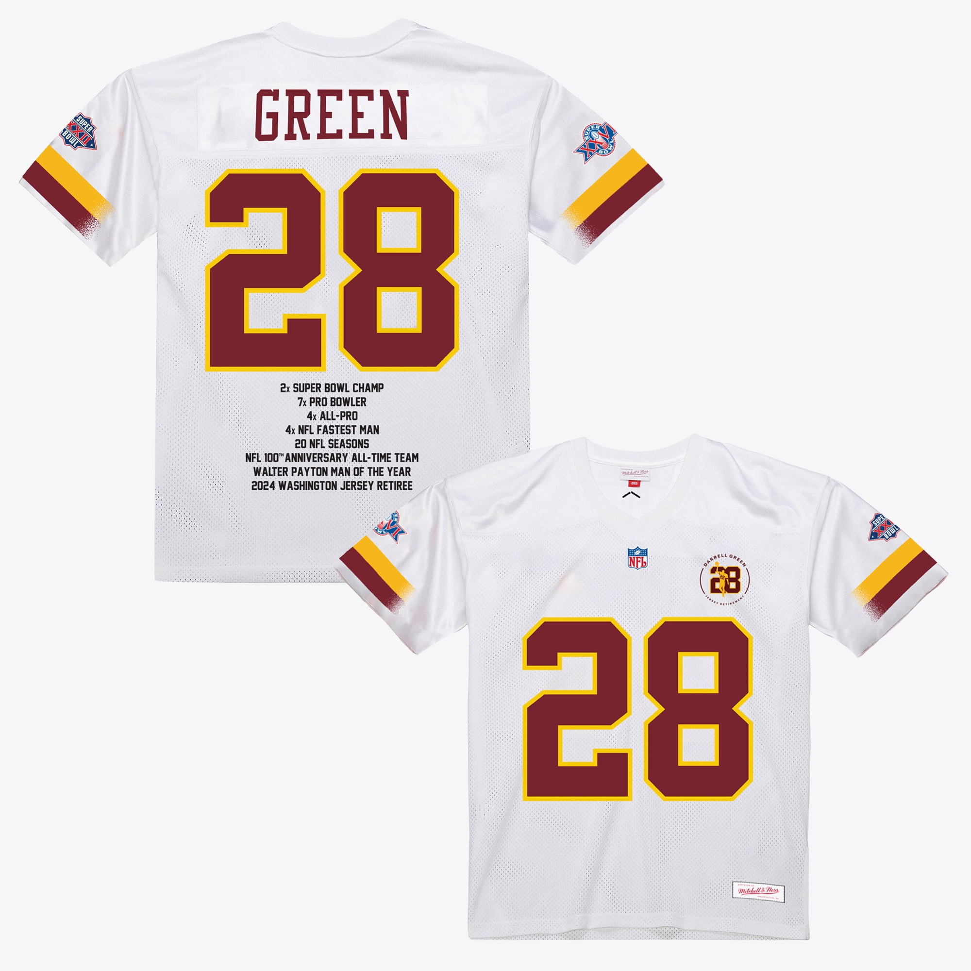 Men's Mitchell & Ness Darrell Green White Washington Commanders Fashion Jersey