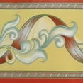 thumbnail image 1 of Papier Peint Bordure Jaune à Rayures Rouges Abstraites, Design Rétro, Rouleau 33 Pi. x 4 Po., Auto-Adhésif, 1 of 4