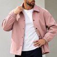 thumbnail image 5 of FRSASU Men's Casual Coach Jacket Snap Button Closure Collared Loose Fit Lightweight Windbreaker Outerwear Pink, 5 of 6