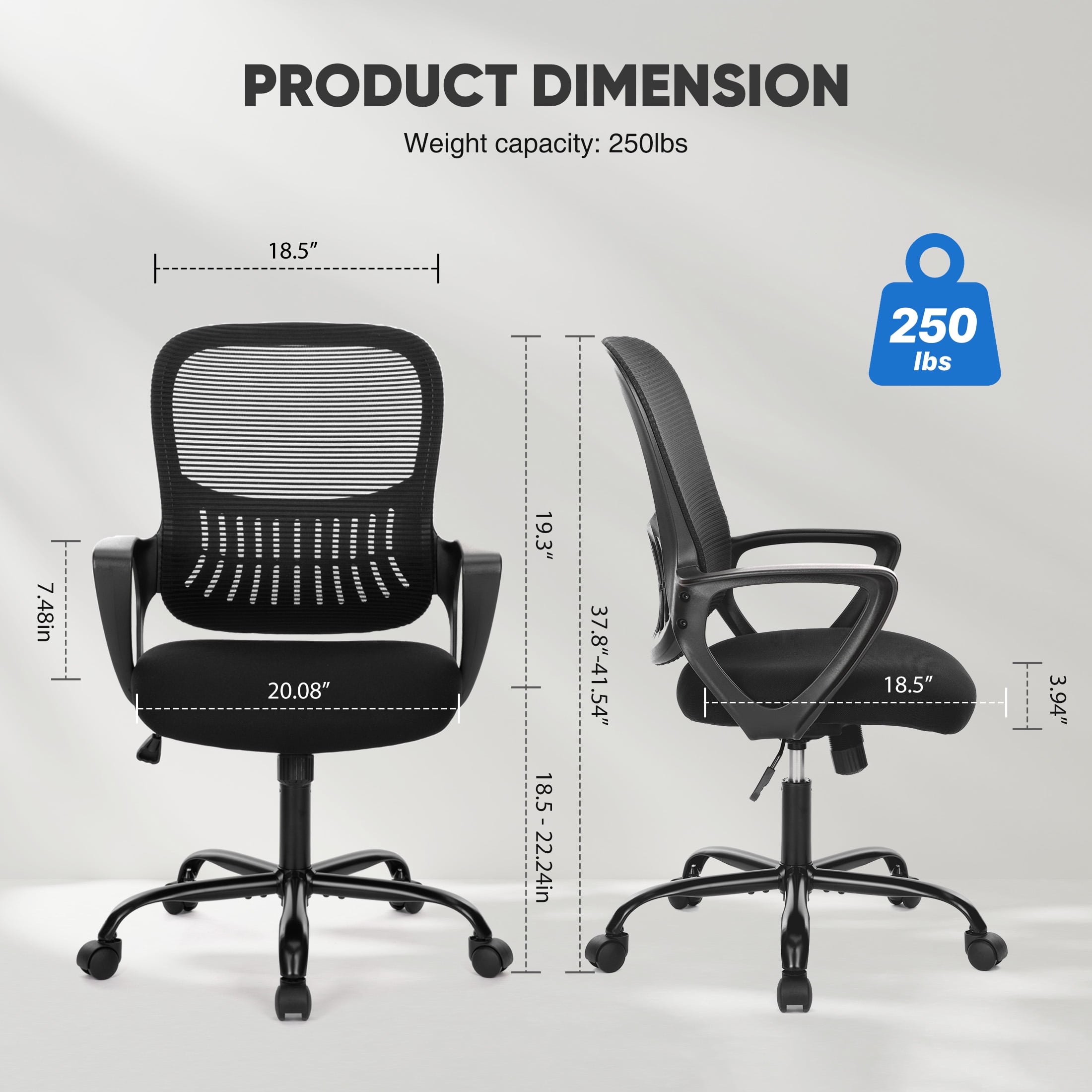 edx Electric Standing Desk & Computer Office Chair Set, 40 x 24 Inches Height Adjustable Desk & Desk Chair, Ergonomic Stand up Desk with Memory Preset for Home Office