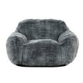 thumbnail image 2 of Sealy Tore Blue Faux Fur Bean Bag with Shredded Foam for Ultimate Comfort, 2 of 12