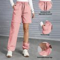thumbnail image 7 of WULMLEO Womens Hiking Zip Off Pants Waterproof Convertible Drawstring Shorts Lightweight for Camping Bottoms Quick Dry Pink 2XL, 7 of 7