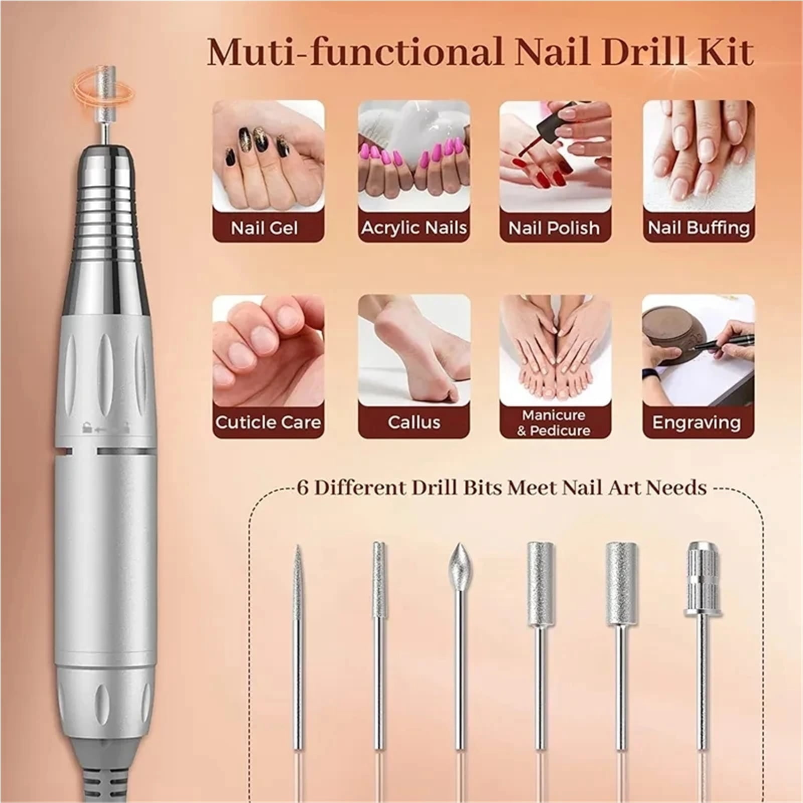 35000RPM Electric Nail Drill Machine For Manicure Professional Drill For Nails Polisher Cordless Nail File For Acrylic Gel Nails