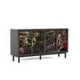 thumbnail image 6 of Aukfa Modern Accent Cabinet with Tropical Glass Doors,Decorative Storage Sideboard for Living Room/Dining Room/Entryway,Black, 6 of 8