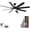 Black + Dark Walnut#77, variant on Tower Fan 72 inch Large Ceiling Fans with Lights and Remote, Indoor/Outdoor Black Modern Ceiling Fan for Kitchen Living Room Patio, 6 Speed Reversible Quiet DC Motor, Dual Finish 8 Blades,Box Fan