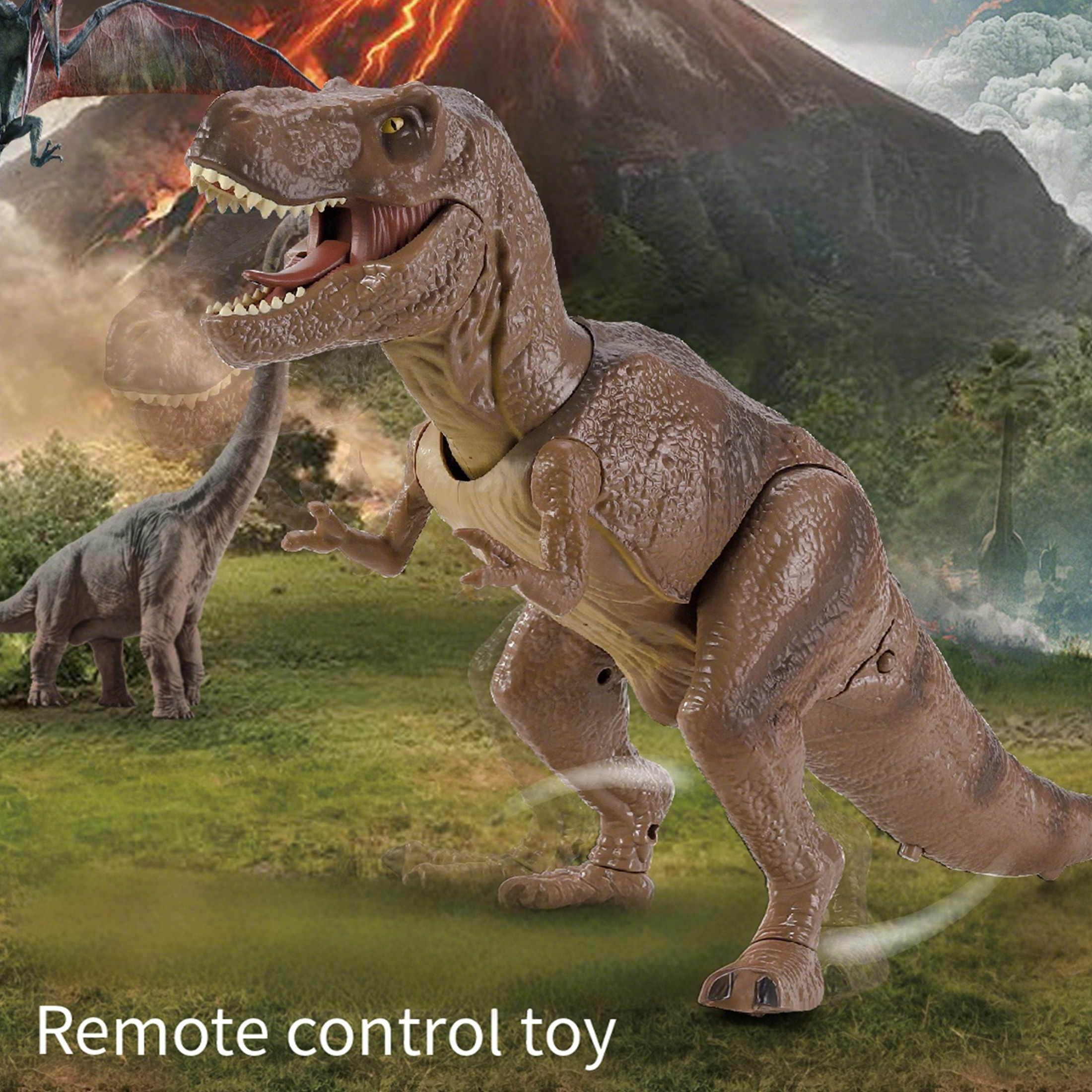 KOPPOP IR Remote Control T-Rex Dinosaur, Easy-Use Electric Walking Dinosaur Toy for Kids Boys Girls Ages 3 and up