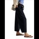 thumbnail image 2 of Pantalones Vaqueros Estilo Barril para Mujer, Informales, Anchos, Elásticos, de Tiro Medio, Estilo Boyfriend, Y2k, Holgados, con Cordón. Negro M, 2 of 8