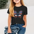thumbnail image 2 of Taqqpue Boys Girls 4th of July Shirt American Flag T-Shirts for Kids Toddler Cotton Summer Short Sleeve Crewneck Tops Patriotic Tee Tops Girls Independence Day Outfit 2-13 Years, 2 of 4