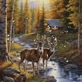 thumbnail image 5 of Pratyus Deer Woods Cabin Modern Waterproof Shower Curtain for Country Cottage & Farmhouse Bathroom Decor with Hooks Set 60x72, 5 of 7