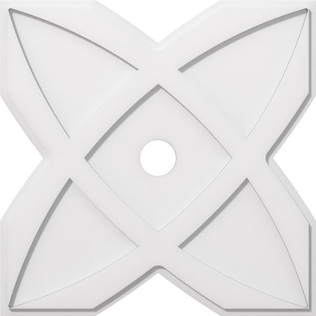 Ekena Millwork CMP26TS-03000 26 in. OD x 3 in. ID Square Titus Architectural Grade PVC Contemporary Ceiling Medallion