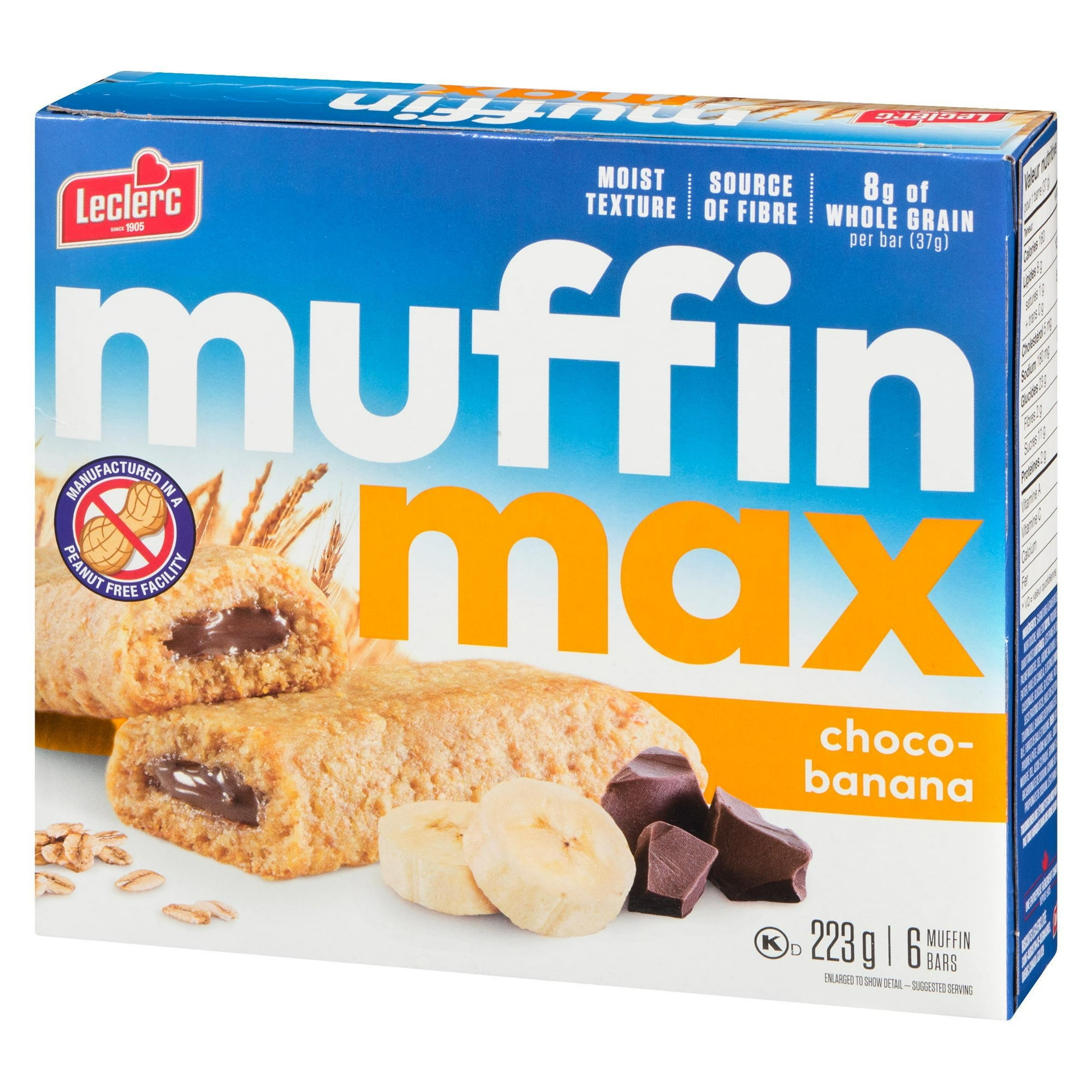 Muffin Max Choco Bananes Barres 223g / 6 barres muffin