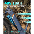 thumbnail image 5 of YareYi Electric Bike for Adults, 1500W Peak Motor 28 Mph, 48V 18Ah Removable Battery, 26'' x 4'' Fat Tire E-Mountain Bicycle, APP Control with Turn Signal, UL2849, 5 of 8