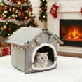 thumbnail image 3 of Cat Bed Winter Warm Removable Washable Semi-Enclosed Pet House For Kittens Small Dogs Cozy Sleeping Nest, 3 of 7