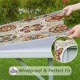 thumbnail image 6 of Vintage Style Floral Table Cover 34x34 Inch Square, Bohemian Print Elastic Tablecloth for Indoor Dining Room Kitchen Table, 6 of 6