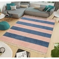 thumbnail image 2 of Casavani Handmade Pink Home Decor Morden Kilim Outdoor Mat Boho Durrie 5x8 Feet, 2 of 5