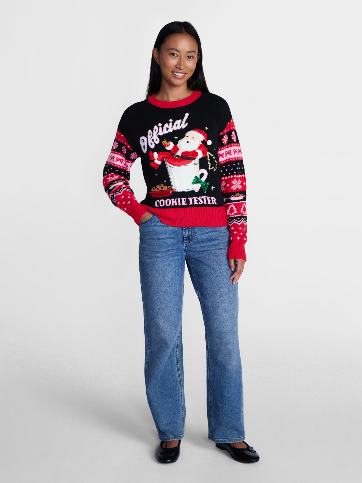 Holiday Time Women's and Women's Plus Christmas Sweater, Midweight, Sizes XXS-4X