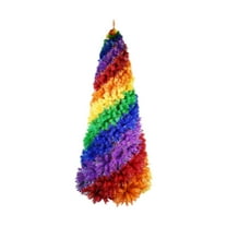 Rainbow Artificial Christmas Tree Full Decorated Christmas Tree with Metal Foldable Stand, 6 ft Classic Spruce Xmas Tree, Red Yellow Green Blue Purple, Full Real Xmas Tree Home Indoor Outdoor Decor