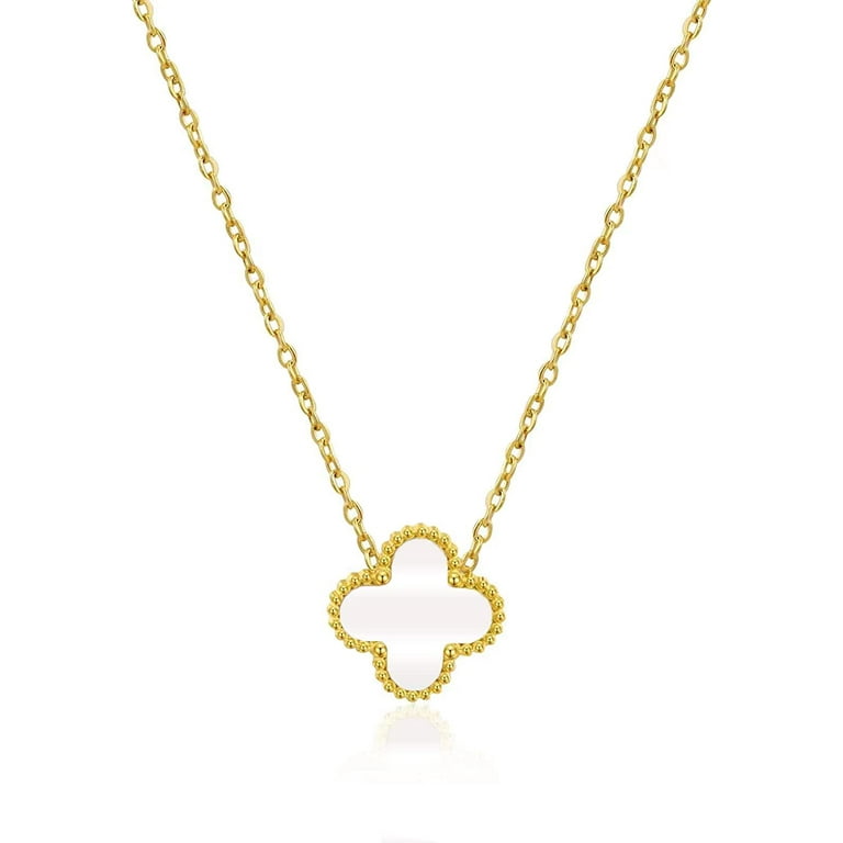 Lucky Clover Sets 18K Gold Plated,Bracelet,Earring,Necklace Pendant for  Women with Adjustable Charm Simple Cute Jewelry