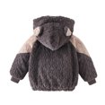 thumbnail image 4 of DJDLJWCJ Girls Winter Fleece Lined Jacket with Bear Ear Soft Comforty Full Zipper Warm Coat Dark Gray Size 2T, 4 of 6