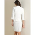 thumbnail image 3 of DARING DIVA 2Pcs Women's Notched Collar Business Pencil Skirt Suit Set XL White, 3 of 6