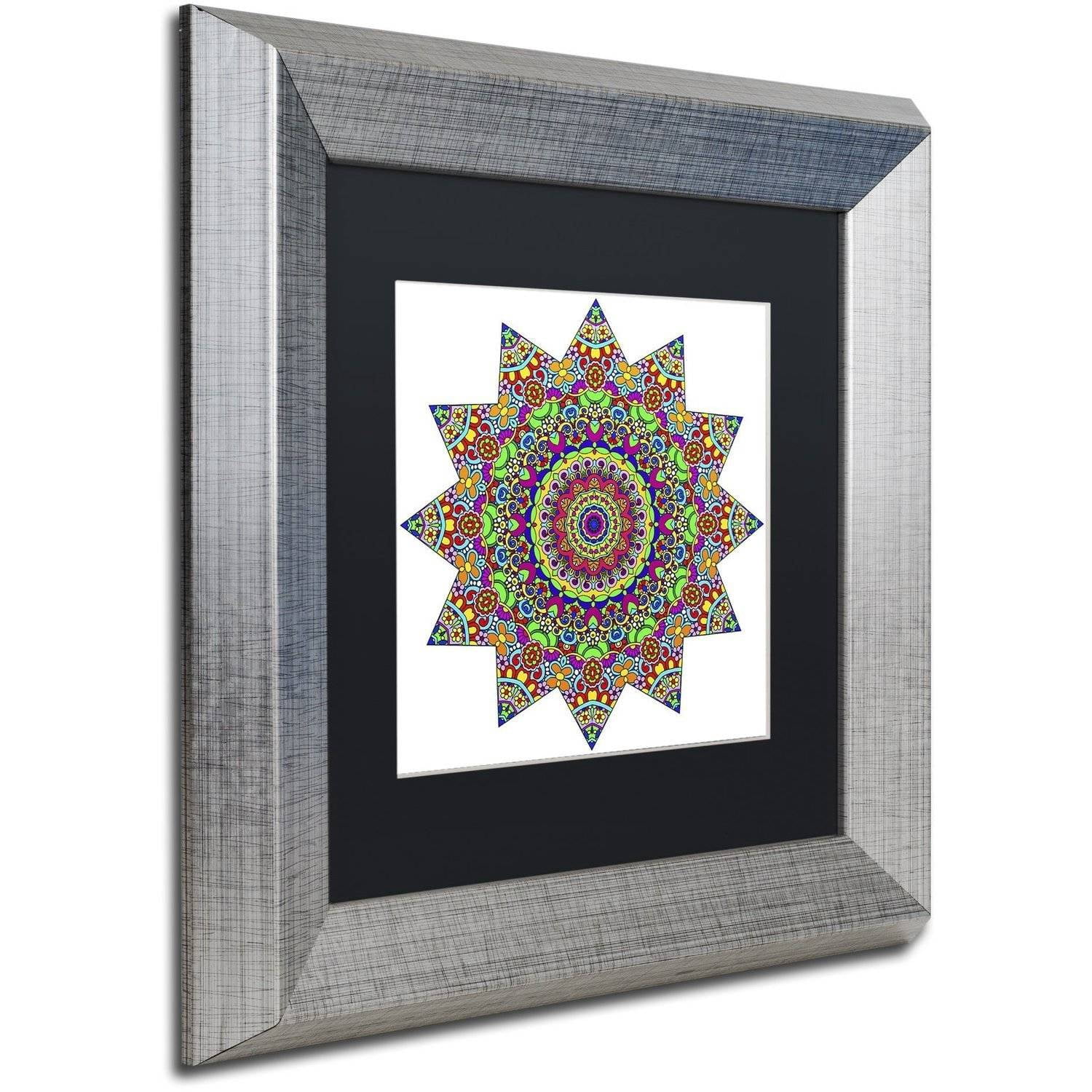 Trademark Fine Art "Sparkling Sunny Day Mandala" Canvas Art by Kathy G. Ahrens, Black Matte, Silver Frame