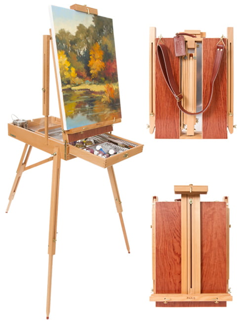 Creative Mark Monet Travel French Easel Wood Sketchbox Palette Rolling Wheel