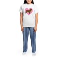thumbnail image 4 of CafePress - French Bulldog & Heart Women's Light Pajamas - Women's Short Sleeve Print T-Shirt and Pants Light Cotton Pajama Set, 4 of 7