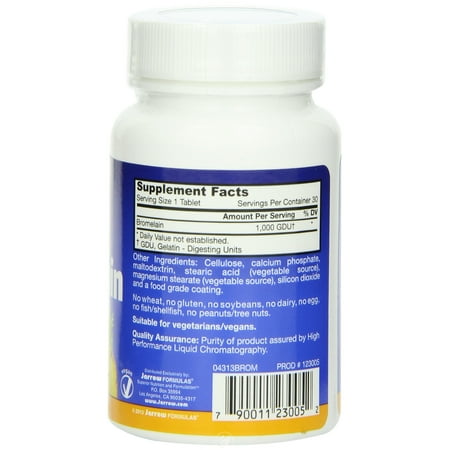 Jarrow Formulas Bromelain, Supports Protein Digestion and Joint Health, 1000 gdu, 30 Tabs