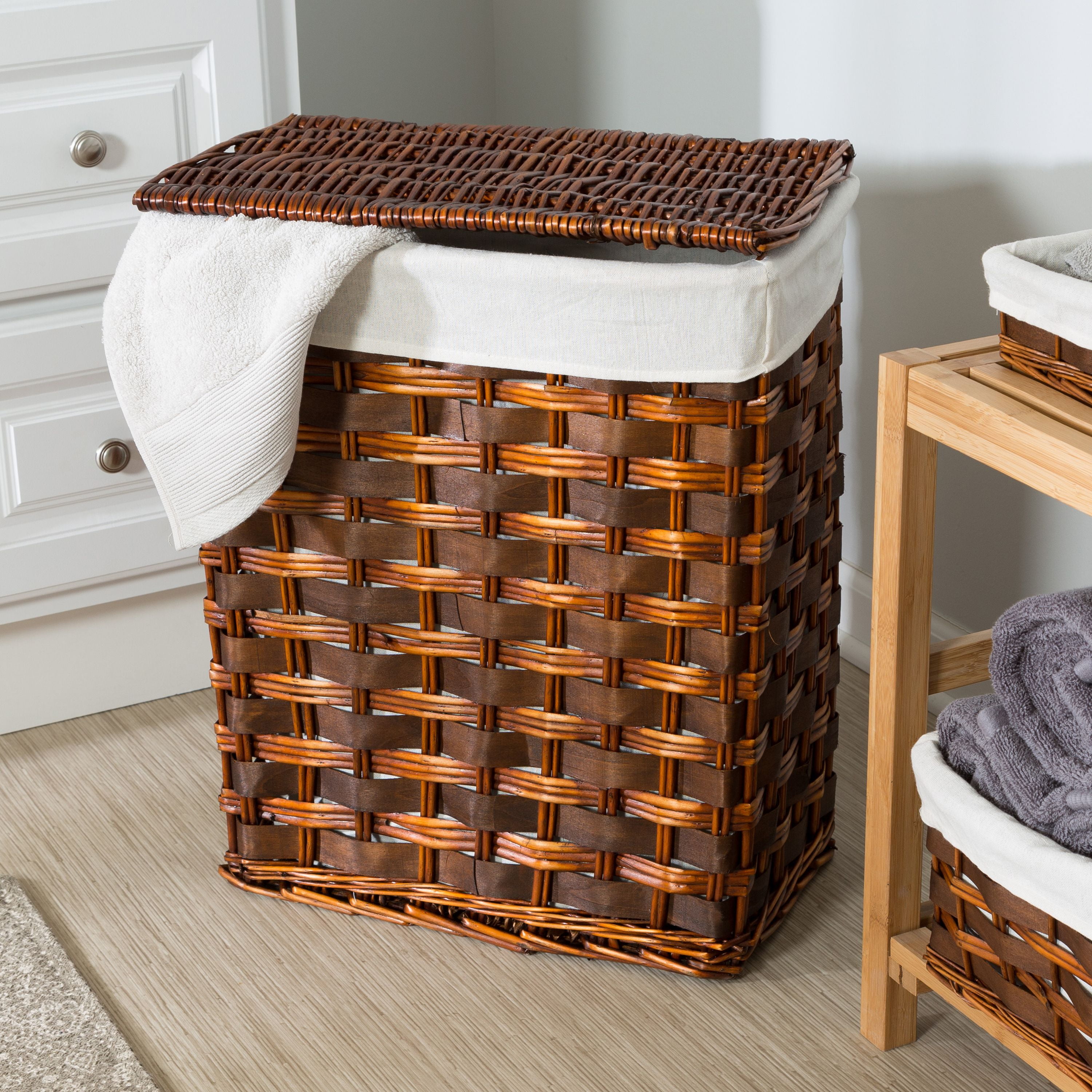 Honey Can Do Wicker Hamper Kit, Brown (7Piece Set) eBay
