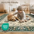thumbnail image 4 of ODIKA 8'x10' Washable Area Rug Vintage Boho Faded Traditional Center Motif Distressed Border for King Size Bedroom Under Bed, Master Suite, Non-Shedding, Easy Care, 4 of 7